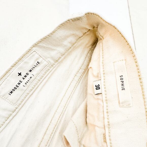 Imogene and Willie Sophie Straight Leg Cream Denim Jeans Size 30 - Picture 6 of 9